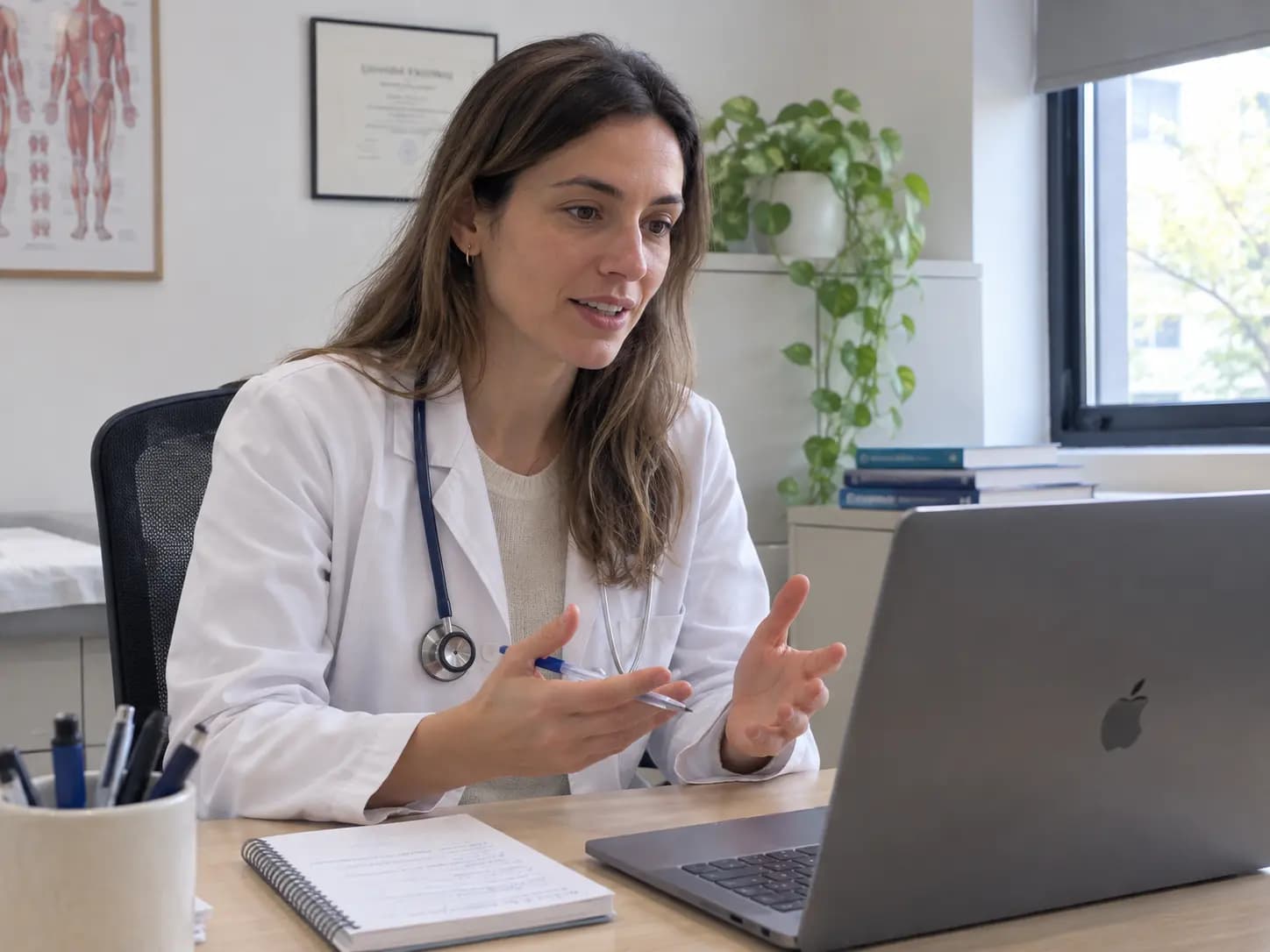 Profesional atendiendo una videoconsulta desde Turnera