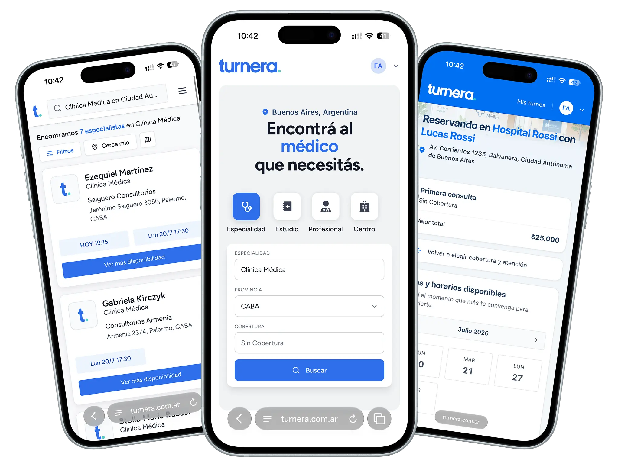 Pacientes encontrando y reservando turnos médicos