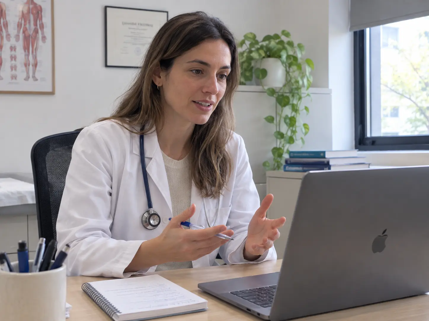 Profesional atendiendo una videoconsulta desde Turnera
