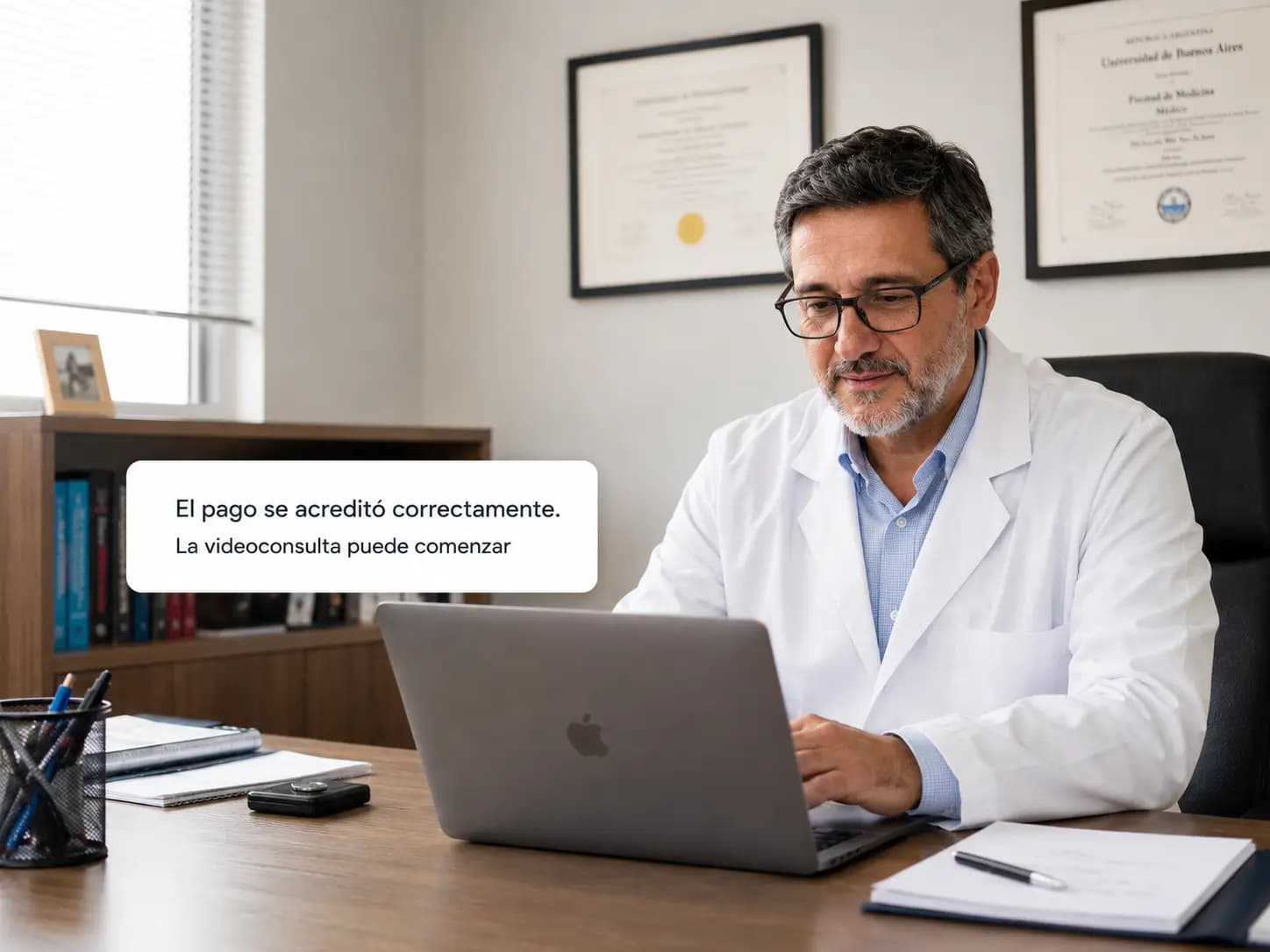 Profesional gestionando el cobro de una videoconsulta