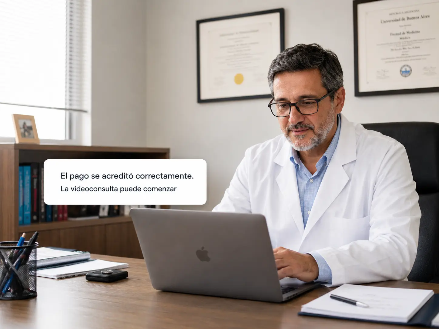 Profesional gestionando el cobro de una videoconsulta