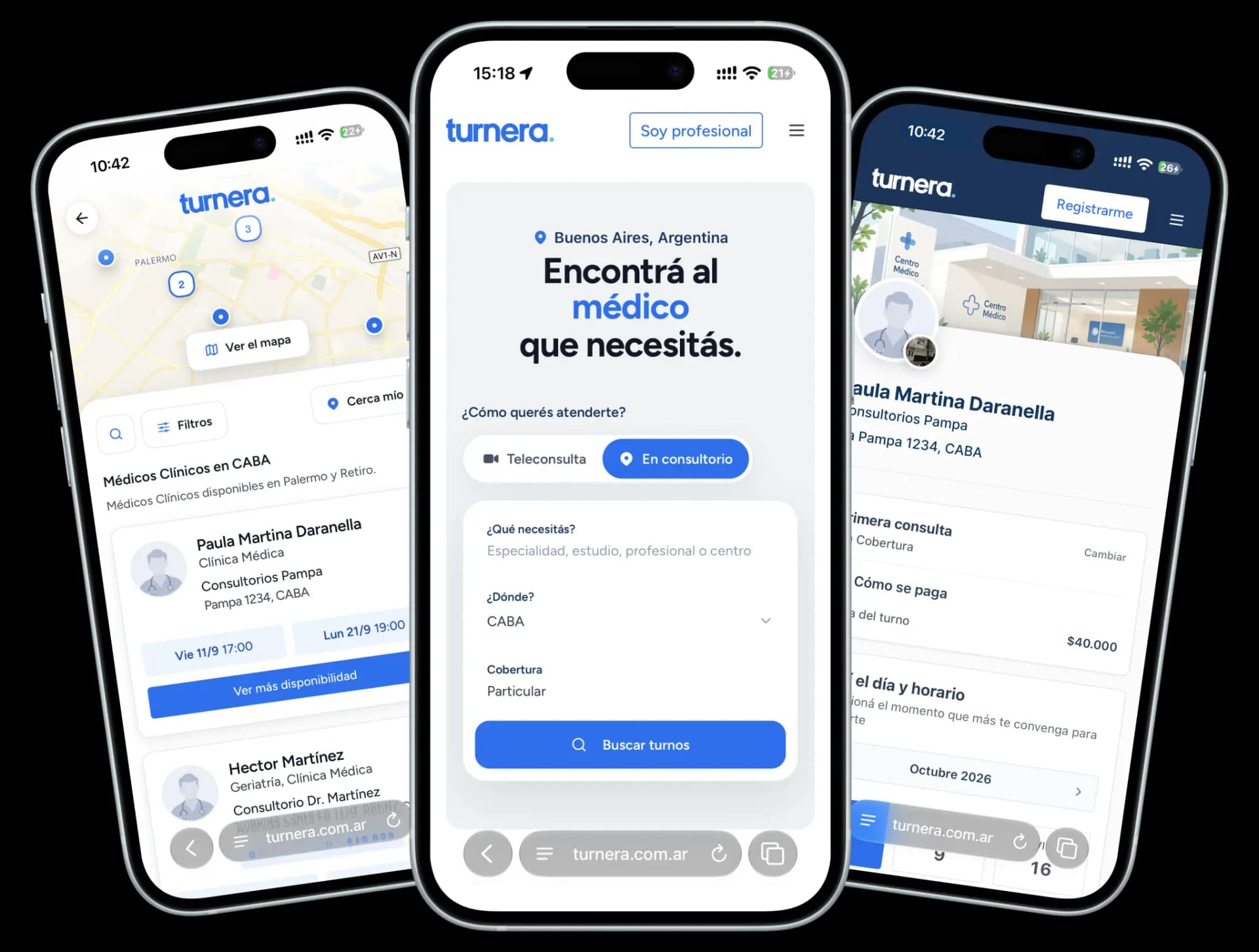 Pacientes encontrando y reservando turnos médicos